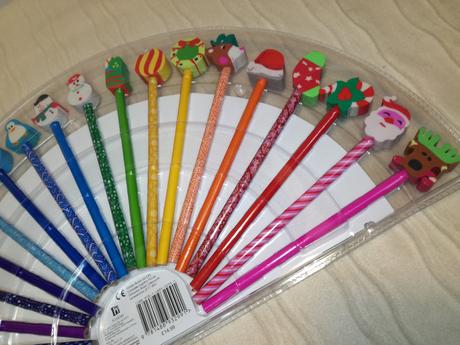 Christmas stationery set pencils / erasers nwi18,