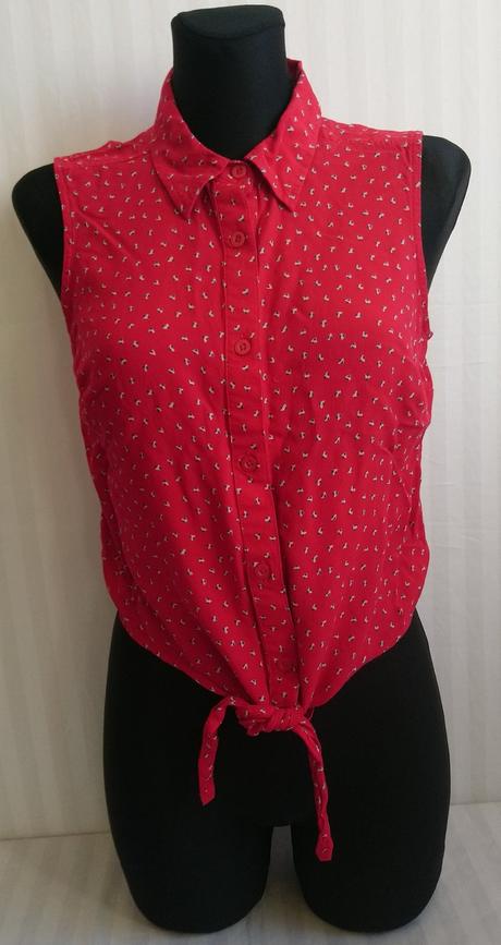 Dámska červená blúzka so vzorom, papaya, papaya,s