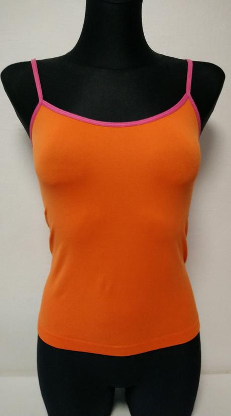 Dámsky oranžový elastický top na ramienka, onl, xs