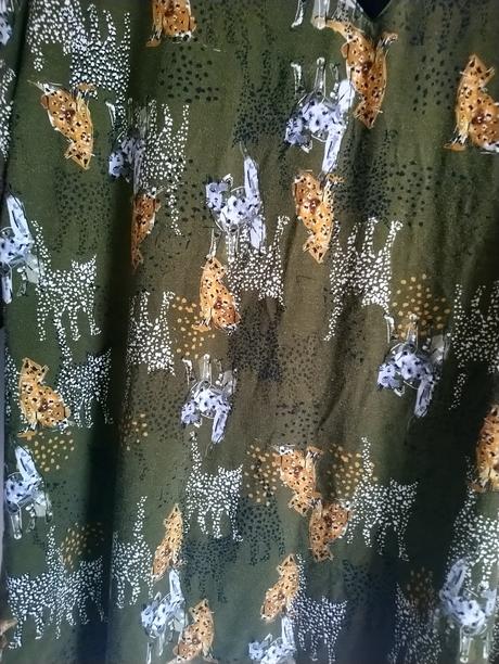 Dámsky elastický top mačkovitý motív, san setto, xxxl