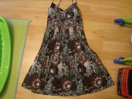 Hnedo-cierno-biele saty, h&m,38