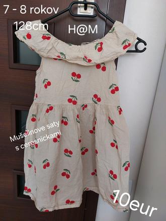 Dievcenske mušilenove saty  akcia 7eur, h&m,128