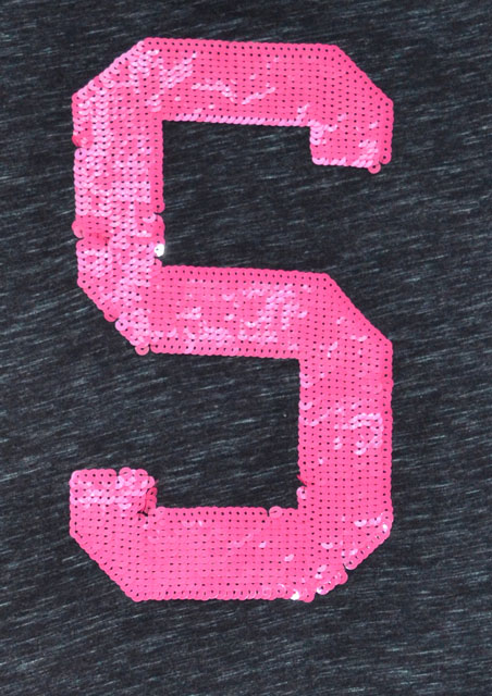 Čiernošedé tričko s flitrovým " s" 146/152, h&m,152