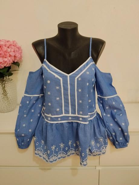 Miss selfridge bavlnená vyšívaná blúzka, miss selfridge,38