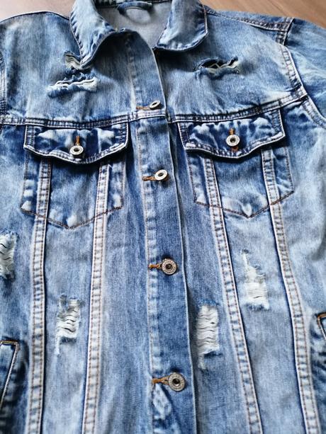 Oversized predĺžená riflová bunda, s