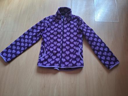 Flisová srdiečková mikina na zips 122/128, h&m,128