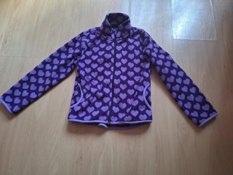 Flisová srdiečková mikina na zips 122/128, h&m,128