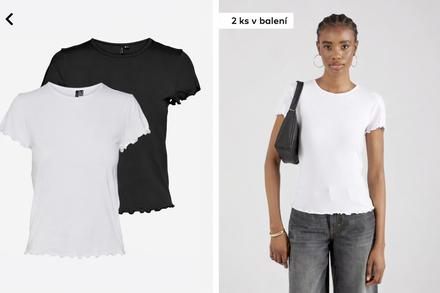 Vero moda 2x tričko vlnitý lem - vel.xs, vero moda,xs