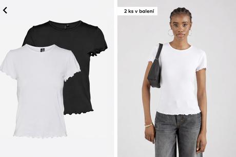 Vero moda 2x tričko vlnitý lem - vel.xs, vero moda,xs