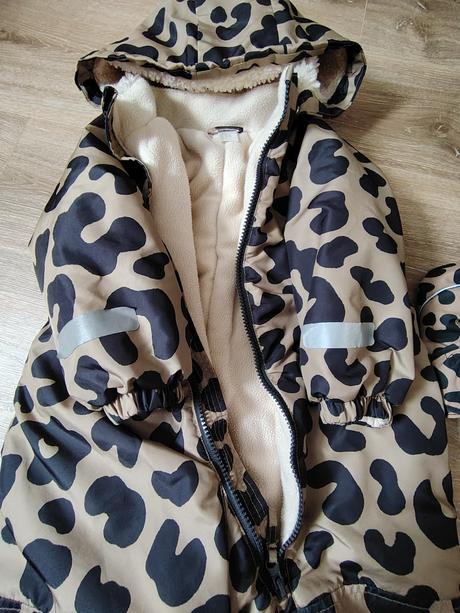 H&m zimný overal a rukavice s leo vzorom, h&m,92