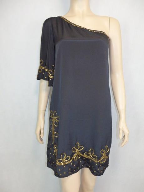 Luxusné čierne zdobené šaty, 36