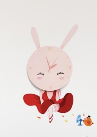 Detske led svetlo s hodinkami zajačik,