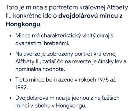 Minca 2 doláre 1982 hong kong,