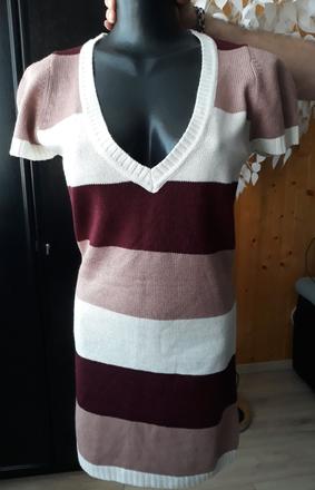 Pletené šaty s výstrihom, terranova,s