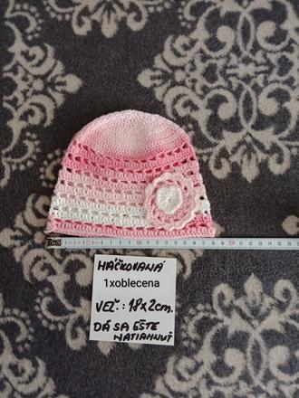 Dievčenská háčkovaná čiapočka veľ.asi 1-3mes., 56