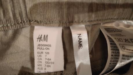 Menčestrové nohavice, h&m,128