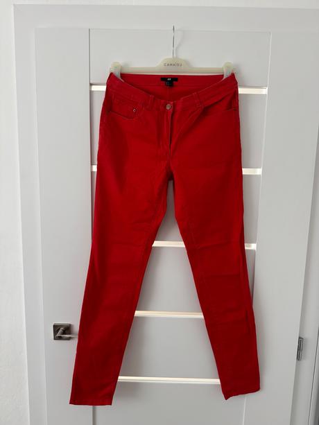 Bledočervene nohavice, h&m,36
