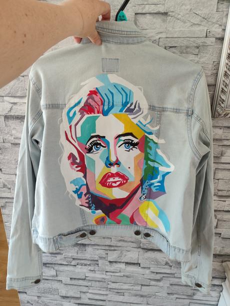 Štýlovo-maľovaná riflovka marylin mon, 40