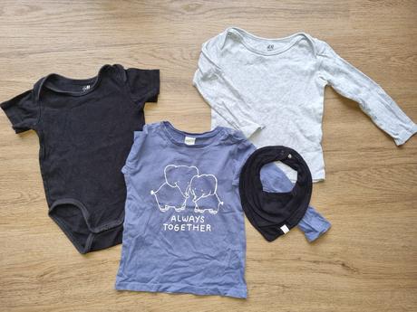 Mix veci h&m 80/86 -body, natelniky + slintak, 68–80