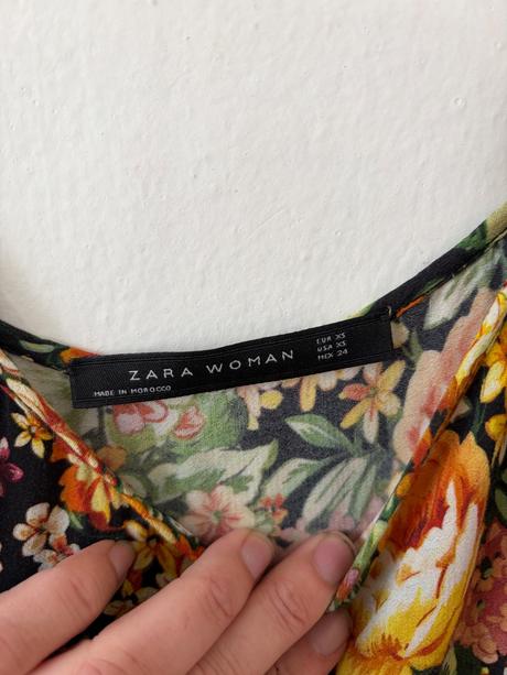 Zara prekrasne saty xs/s v style dolce kvetovane, zara,xs