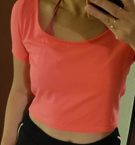 S/m neonovo ruzove tricko, h&m,m