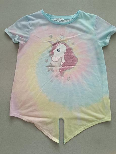 Dúhové tričko s jednorožcom, primark,158
