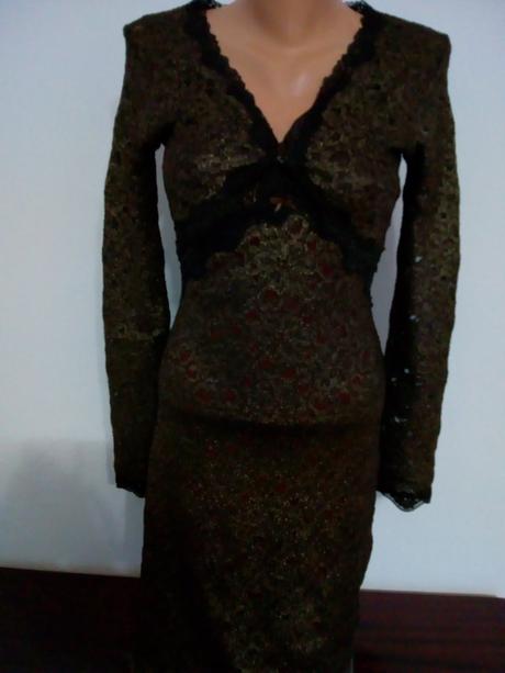 Luxusné krajkové šaty s bolerkom, l