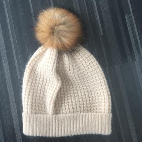 Set šal a čiapka s kožušinou, s