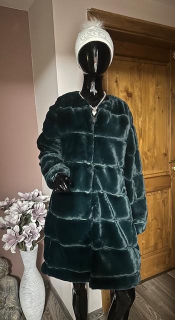 Smaragdovozelený kabátik umelej kožušiny reserved, reserved,l / m
