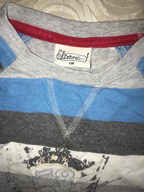 Tričko s dlhým rukávom zebralina, 128