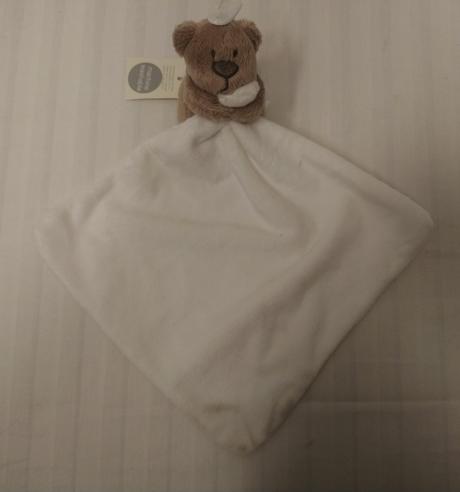 Plyšový biely mojkáčik s hnedým mackom, george, 