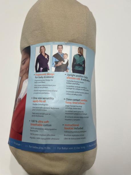 Moby wrap klokan, bezova, len oprana, one size, moby