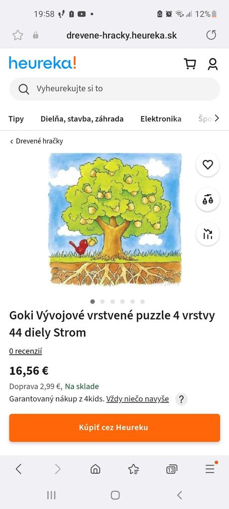 Goki vývojové vrstvené puzzle 4 vrstvy 44 diely st, 