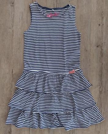 Modrobiele saty s volanmi, 128