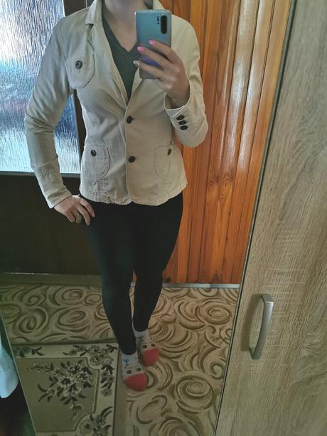 Krémové sako, fishbone,s