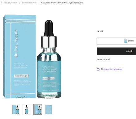 Luxusné aktívne sérum s kys. hyalurón (malá cena), 
