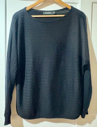 Ralph lauren padavý čierny pulóver l/xl, ralph lauren,l