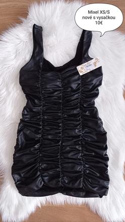 Koženkové šaty mixel, xs