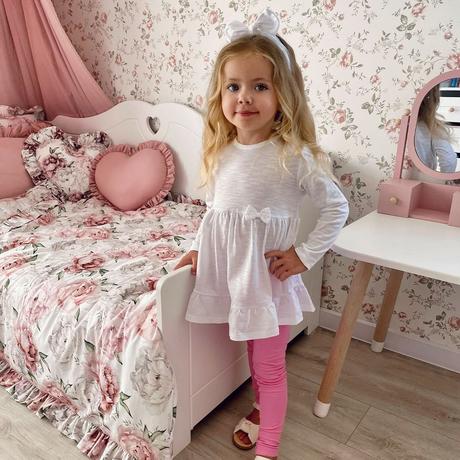 Dievčenský komplet tunika,legíny a čelenka, 104