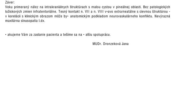 Aký je nález z MRI mozgu?