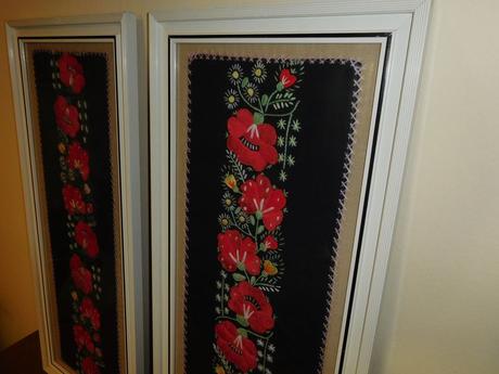 Obrazy čierno červený vzor,, 