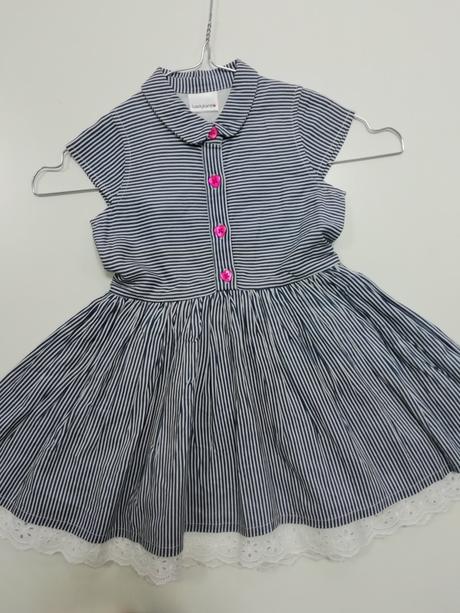 Modré košeľové pásikavé šaty s madeirou, ladybird,86