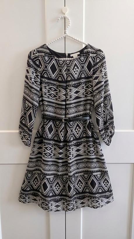Ľahké čiernobiele vzorované šaty h&m, h&m,xs