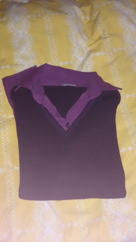 Mužská fialová košela s vestou, xl