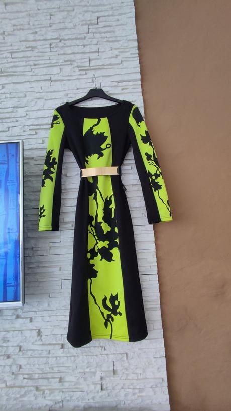 Jesenné žlté šaty, s