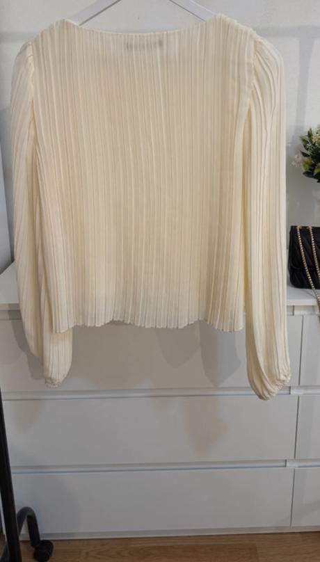 Zara krémová plisovaná blúzka, zara,38