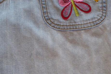 Riflové šatečky vyšívané veľ.86, h&m,86