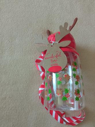 Fľaša s vianočným motívom,