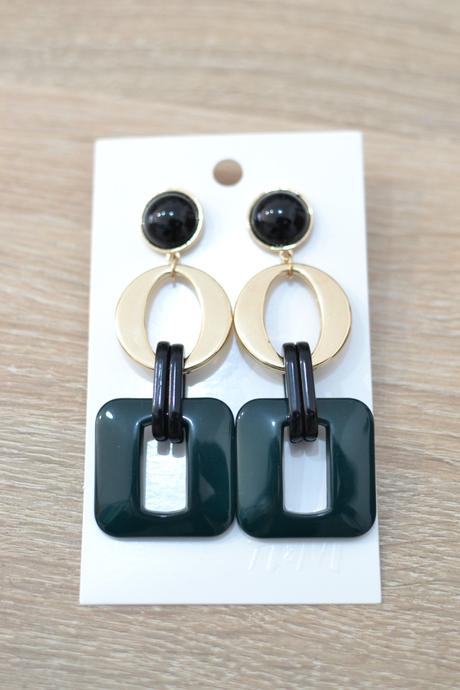 Tmavozelené náušnice, h&m