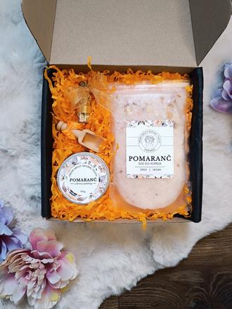 Handmade - peeling a soľ do kúpeľa pomaranč, 